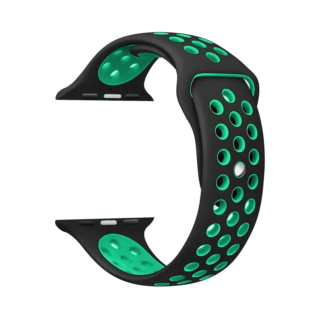 Силиконовый ремешок для apple watch ремень 44 мм 42 мм apple watch, ремешок 38 мм, версия 40 мм адаптер наручных часов iwatch, 4/3/2/1 серии спортивный браслет - Цвет ремешка: Black lake cyan
