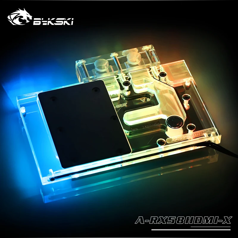 Bykski A-RX58HDMI-X Full Coverage GPU Water Block For AMD RX580 HDMI Graphics Card Cooler Heatsink New arrival Water Cooling