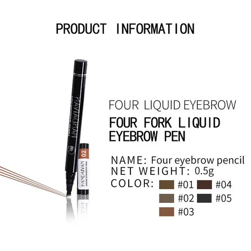 Yiwa 4 вилка наконечник головки жидкая подводка для бровей ручка долговечная Водонепроницаемая брови ручка