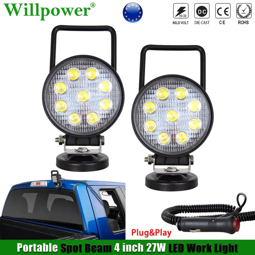 Car 4x4 Truck 4 Portable LED Work Light Magnetic Base Offroad 4WD