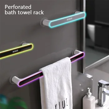 

Self-adhesive Towel Holder Bathroom Towel Bar Shelf Wall Mounted Roll Holder Hanging Hook Bathroom Organizer Shower Hooks