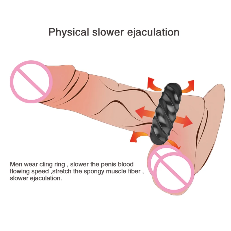 Задержка эякуляции для пениса кольцо Увеличение члена кольцо пенис рукав клиторальный стимулятор многоразовые презервативы Секс-игрушки для мужчин удлинитель