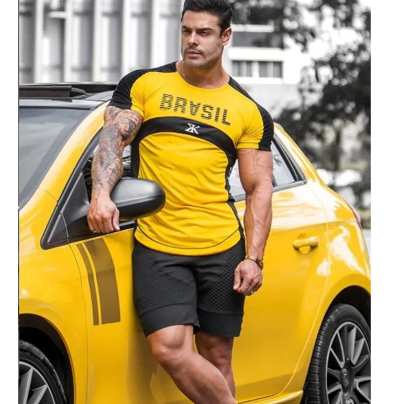 Fashion New Fitness Mens t-shirt Bodybuilding Workout Gyms joggers Quick-Drying Casual Stitching Tees Tops Summer clothing Fashion New Fitness Mens t-shirt Bodybuilding Workout Gyms joggers Quick-Drying Casual Stitching Tees Tops Summer clothing