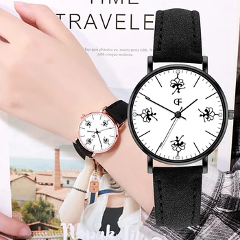 

Rose Women Watches Minimalism Ultra thin Quartz Beautiful Leather Strap WristWatch Number Simple Clock Relogio Feminino