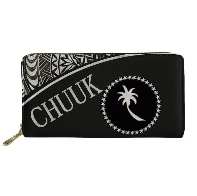 

Thikin Pohnpei CHUUK Flag Pattern Long Wallets Zipper Phone Bag Card Holder For Ladies Clutch Purse Carteira Handbags Notecase
