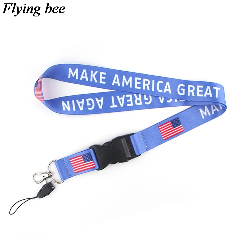 Flyingbee Американский ремешок с флагом телефон веревочные брелоки для ключей ID