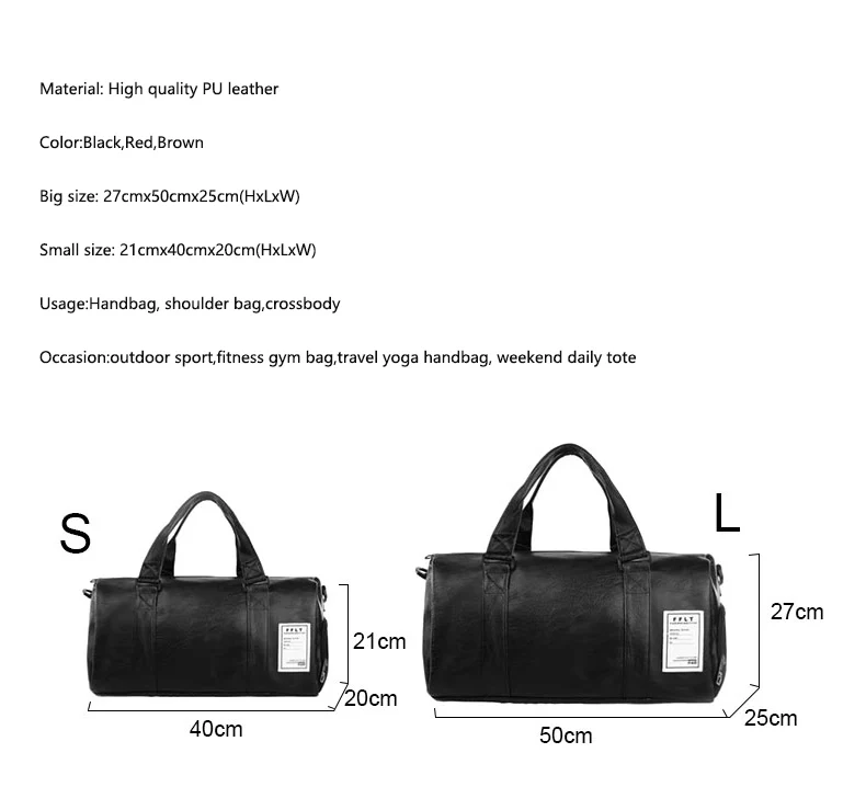 Сумка для фитнеса, кожаная спортивная сумка, большая мужская спортивная обувь, женская сумка для фитнеса, йоги, дорожная сумка, сумка на плечо, черная сумка