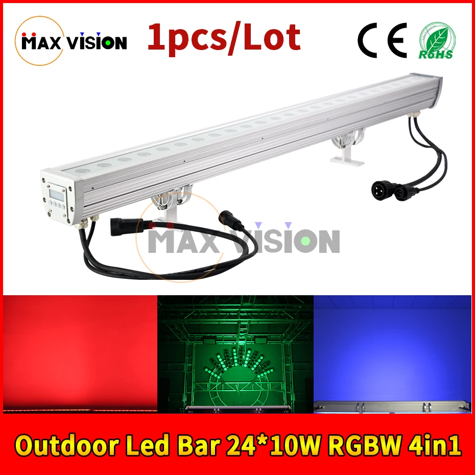 

1pcs Outdoor Waterproof Led Bar Light 24pcs 8w RGBW 4in1 Wall Washer Led Dmx Control Stage Light For Church Landscape
