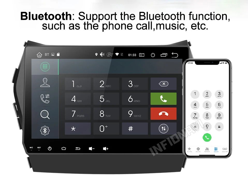 Flash Deal INFIDNAVI PX30 Android 9.0 car dvd 2+32G gps video radio player for Hyundai IX45 Santa Fe 2013/2014/2015 car 5