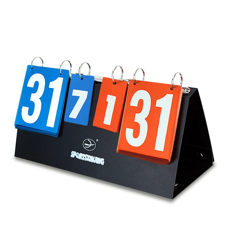 Portable PVC Plastic Plate Digit Sports Scoreboard Big Size Durable And Foldable Scoring Device for Board Badmintion Game Black