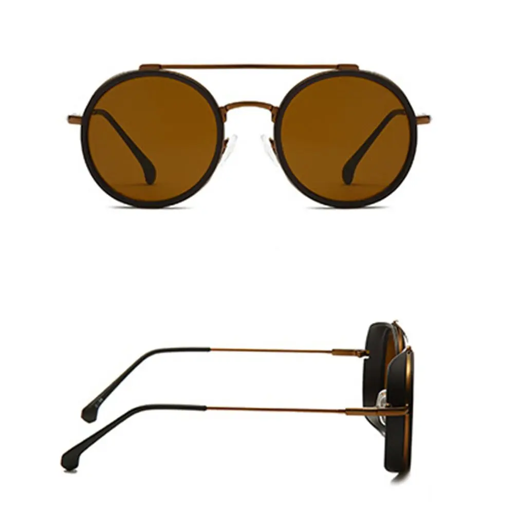 Gleyemor Round Polarized Sunglasses For Women & Men - Small Circle Metal Frame Vintage Sun Glasses - View #6