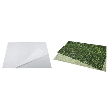 

2 Pcs 5X7Ft(150X210Cm) Nature Grass Backdrops Photography Wedding or Children Birthday Background Green & Smooth White