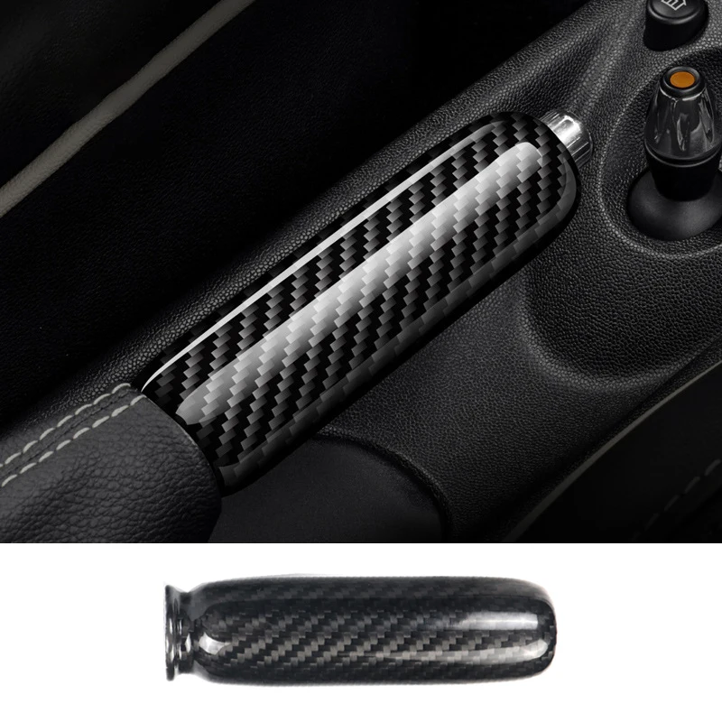 Checker QIDIAN For Mini Cooper R55 R56 R53 Handle Emergency Hand Brake Knob Lever Trim Cover Tube Styling Car Accessories For Mini Cooper Clubman R55 Components 