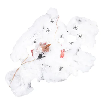 

1 Set Luminous Spider Web Funny Site Layout (Luminous Cotton+160pcs Spider)
