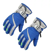 Детские Водонепроницаемые зимние лыжные перчатки для мальчиков и девочек; теплые уличные перчатки для верховой езды; ветрозащитные Нескользящие варежки с пряжкой