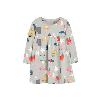 

Little maven Girls 2020 Autumn Party Girl Dress Animal Print Children's Clothing Princess Dresses Girls Cotton Long Sleeve Dress