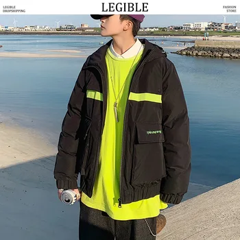 

LEGIBLE Parka Men Coats Winter Jacket Men Thicken Warm Hooded Patchwork Outwear Short Men Coat Casual Men's Winter Jackets