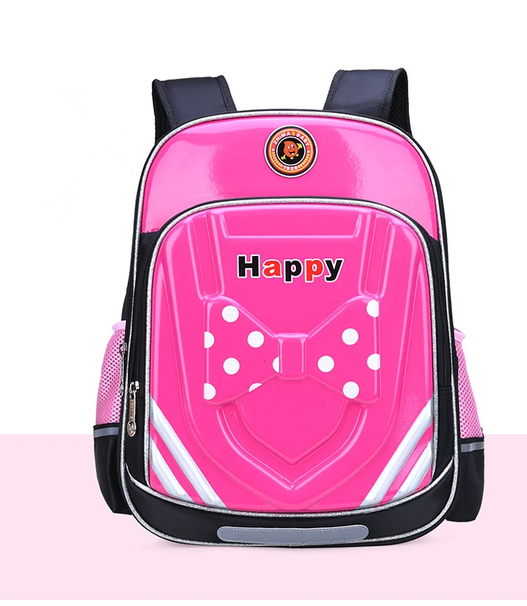 waterproof High-quality nylon school backpack for boys and girls Fashion dot bow girl backpacks kids book bag mochila escolar