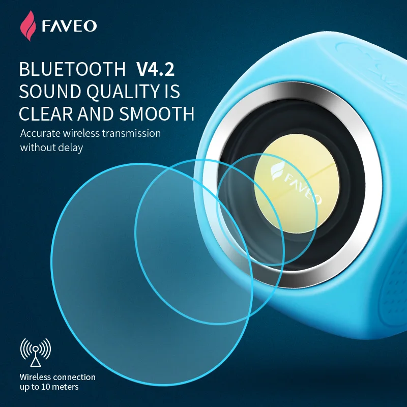 FAVEO водонепроницаемый bluetooth динамик Портативный беспроводной уличный динамик для занятий спортом перезаряжаемый сабвуфер со встроенным микрофоном