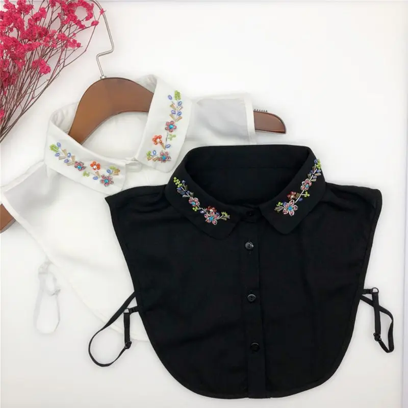 Корейские женские украшения ручной работы из бисера нагрудные ложные воротник Красочные Имитация Кристалл весенний цветок Съемный Половина Рубашка блузка