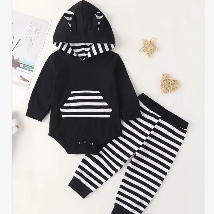 

YOYOSHOW Autumn & Winter & Spring new boys' suit comfortable & fashionable boys' hooded jumpsuit suit 0-2 years old boys' suit