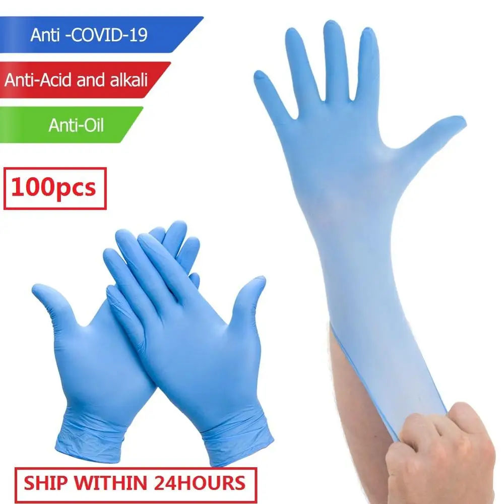 

100 pc Disposable Gloves Dishwashing for Kitchen Medical Work Rubber Garden Gloves NBR Rubber Cleaning Glove