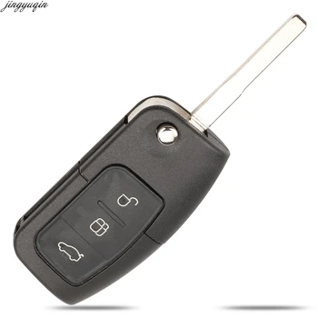 

Jingyuqin 10pcs Modified Remote Car Key Case Shell For Ford Focus 2 3 Mondeo Fiesta 3 Button Flip Folding Fob