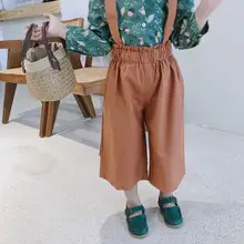 Новинка года, стильные комбинезоны для девочек модные хлопковые осенние Широкие штаны для девочек 1-6 лет, PZ614