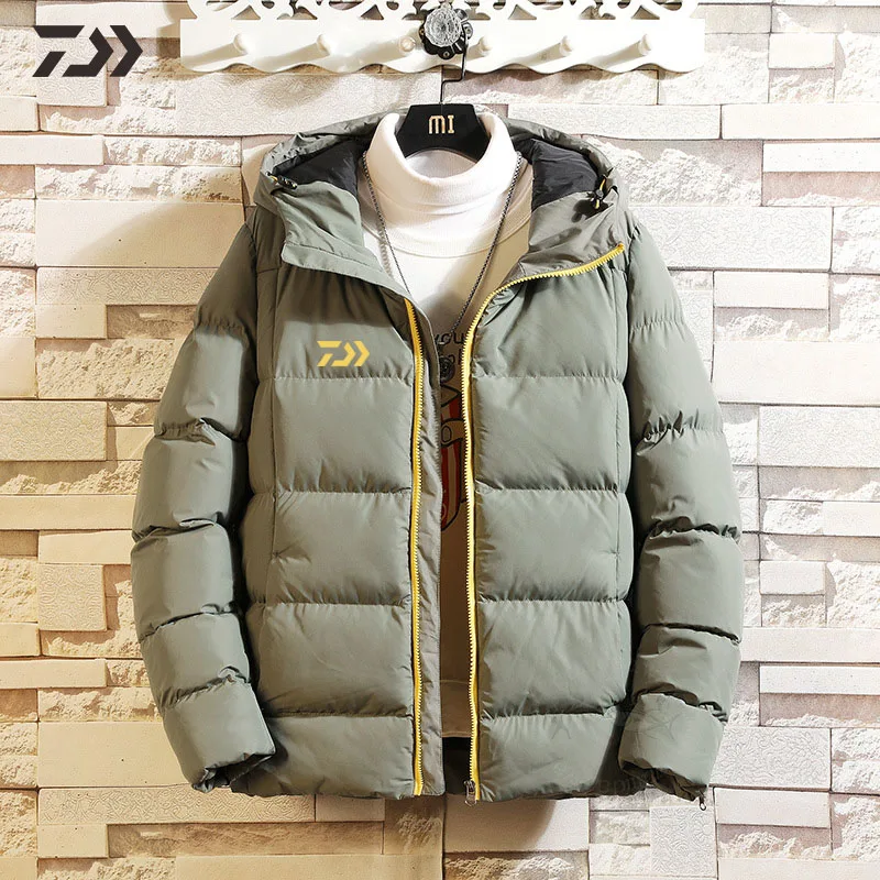 

Hooded DAIWA Fishing Jacket Men's Winter Down Jacket Thermal Thicken Men Outdoor Sports Coat Camping Ski Solid Fishing Clothing