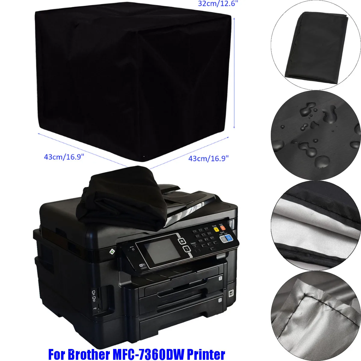 Brother MFC-J485DW PRINTER BLACK NYLON DUST COVER WATER REPELLENT !