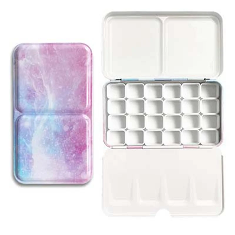 Paint Tray Professional Empty Palette Painting Storage Tray Paint Tin Iron Box Pans For Watercolor/Oil/ Acrylic Paints Art Supplies