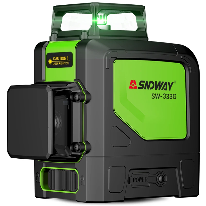 

SNDWAY SW-333G laser level Green 360 3d 12 lines rotary leveling red laser beam lines tools cross vertical horizontal leveler