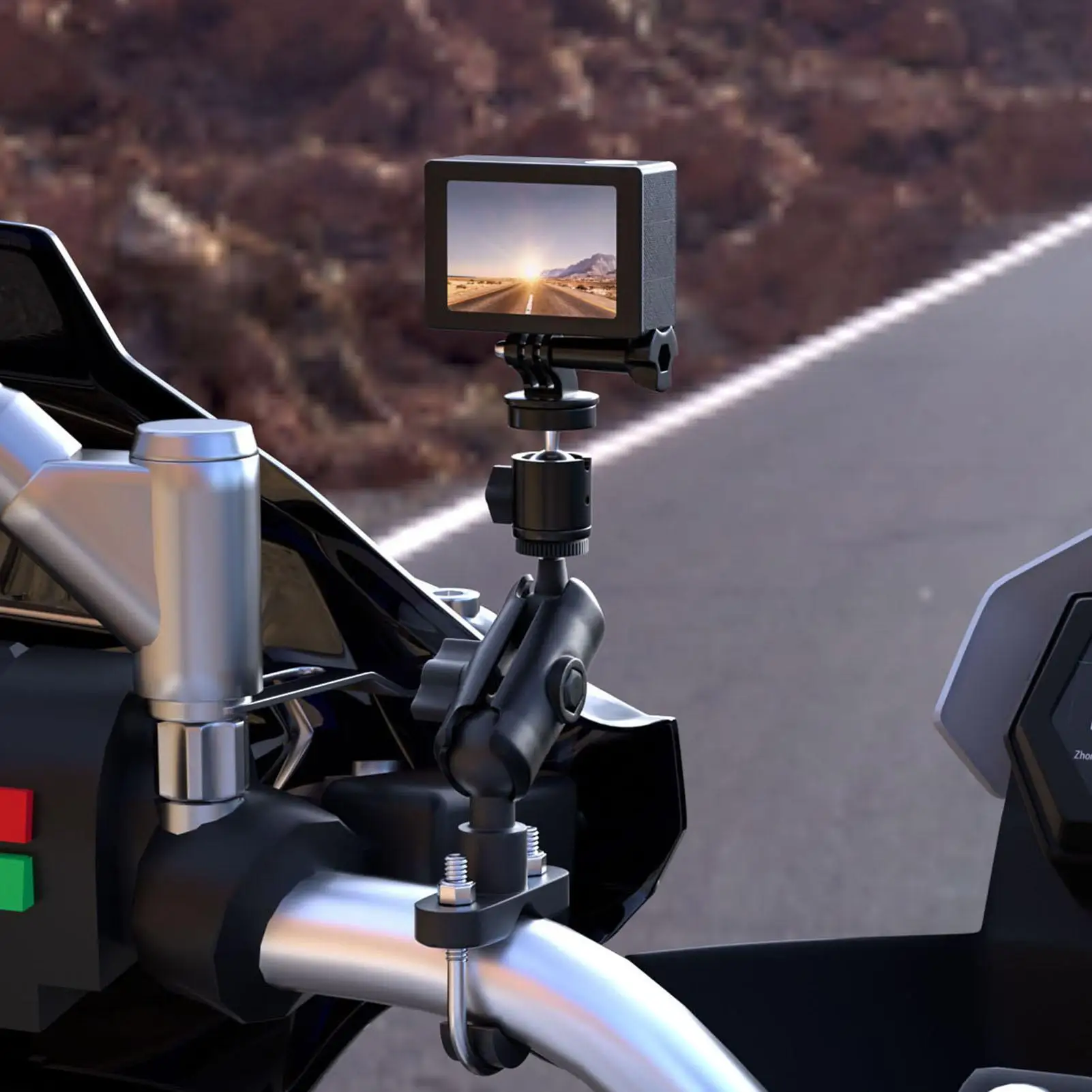 

Adjustable Motorcycle Bicycle Handlebar Sport Camera Phone Holder Bracket Kit