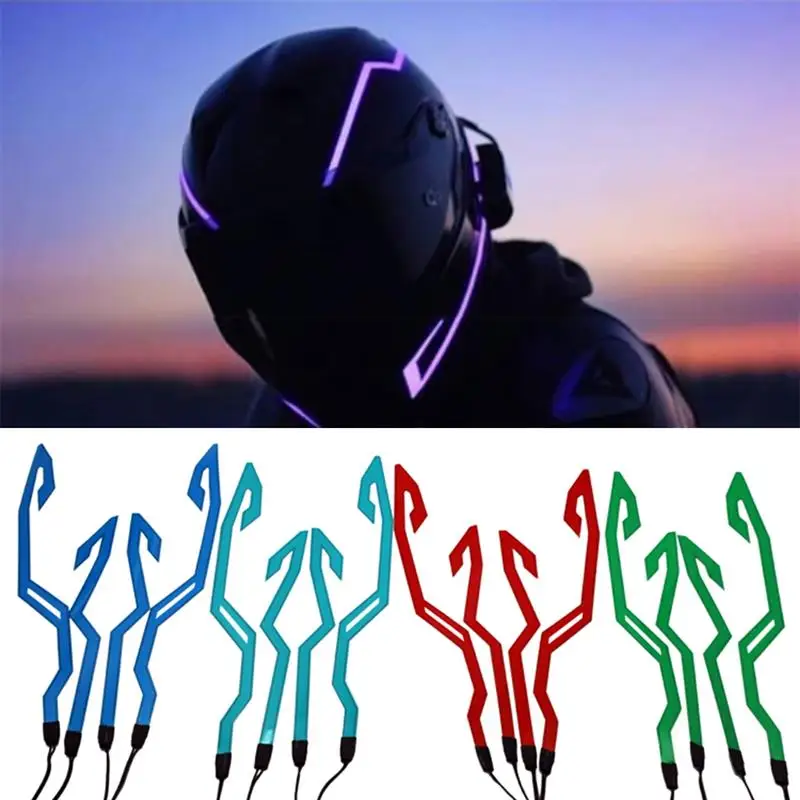 

3V Motorcycle Helmet Light EL Light Strip With 3 modes LED Luminous Strip Night Riding Cold Light Signal Flashing Strip Helmets