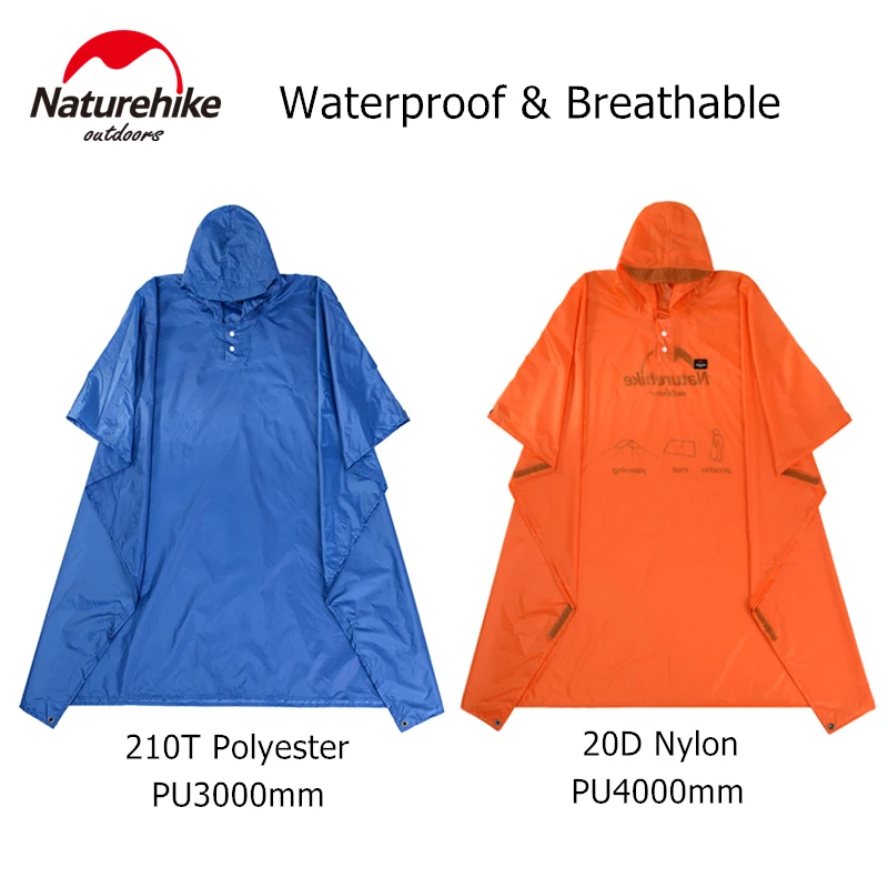 Naturehike Rain Jacket 3 in 1 Multifunction Hiking Rain Poncho Rainwear Clothes Raincoat Bike Lightweight Waterproof Coat