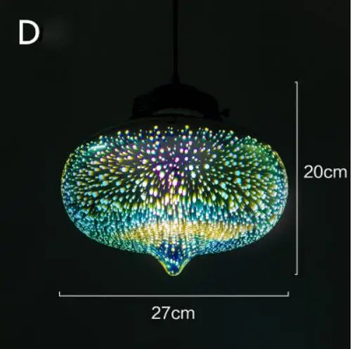 Современный 3D красочный скандинавский звездное небо подвесной стеклянный абажур подвесной светильник E27 Светодиодный светильник для кухни ресторана гостиной - Цвет корпуса: D