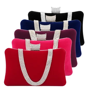 

MONNET CAUTHY New Arrival Evening Bags Elegant Bride Wedding Party Banquet Clutch Bag Solid Color Purple Blue Black Red Girl Bag
