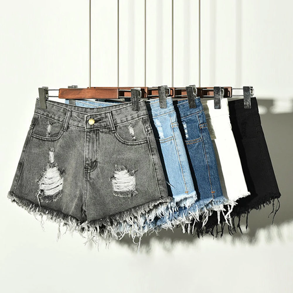 2020 New Arrival Summer Casual Summer Denim Women Shorts High Waist Fur lined Leg openings Plus Sizes S XXXXXXL Sexy Short Jeans|Shorts| - AliExpress