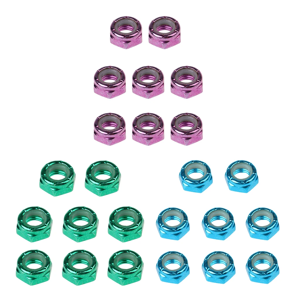 24Pcs Skateboard Truck Wheel Axle Screw Nuts Longboard Accessories
