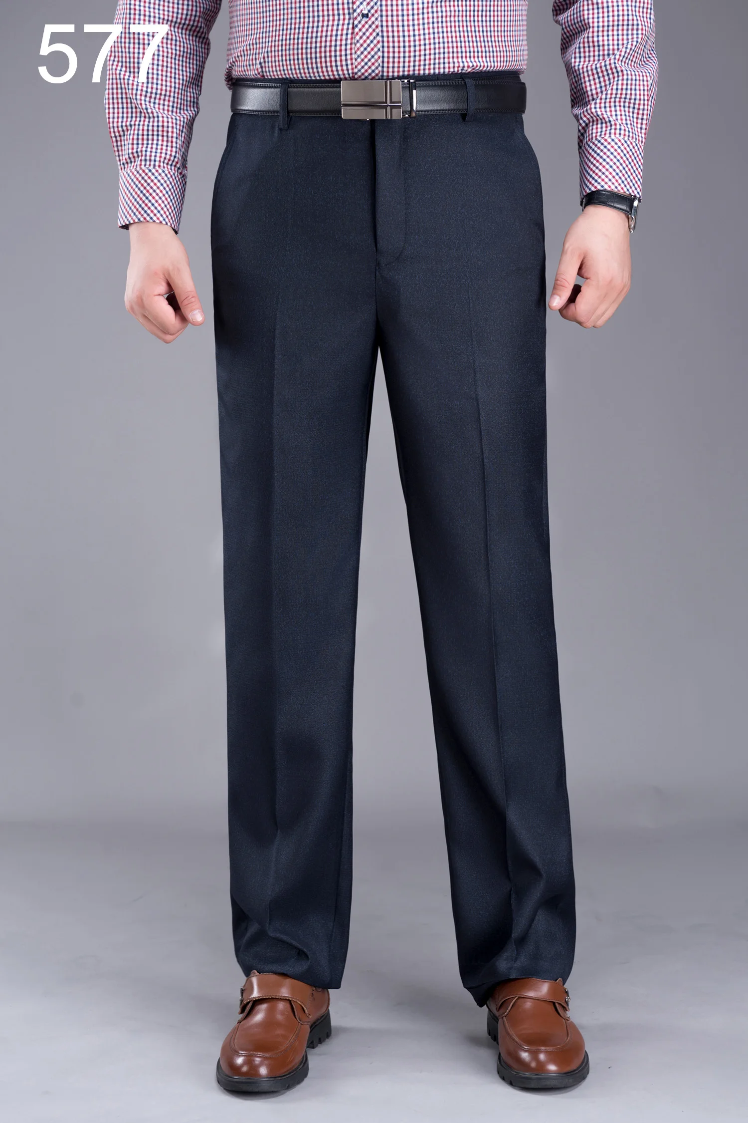 Mu Yuan Yang 50% скидка мужские шелковые брюки 40 42 44 деловые повседневные длинные брюки для мужчин среднего возраста прямые рабочие брюки
