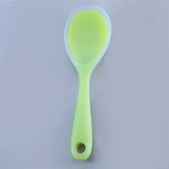

1 PC New Colorful Silicone Spoon Heat Resistant Non-stick Rice Spoons Kitchenware Tableware Learning Spoon Cooking Kitchen Tool