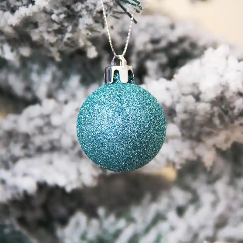 24Pcs Glitter Snowflake Shape Hanging Christmas Tree Ornament Window Decorations