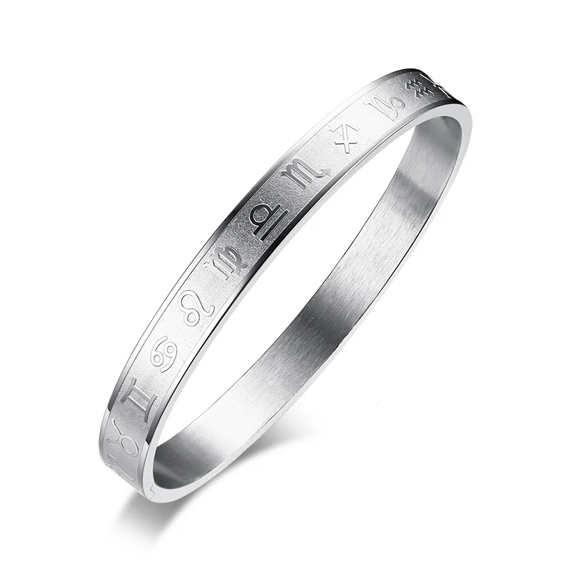 

2022 Fashion Stainless Steel Material Twelve Constellation Buckle femme And Unique Bracelet Suitable For Women And Men