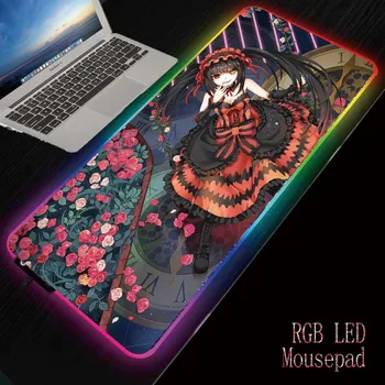 

Anime DATE A LIVE big RGB Gaming Mouse Pad Gamer LED Light Illuminated USB Wired Colorful Luminous Anti-Slip Mice pad