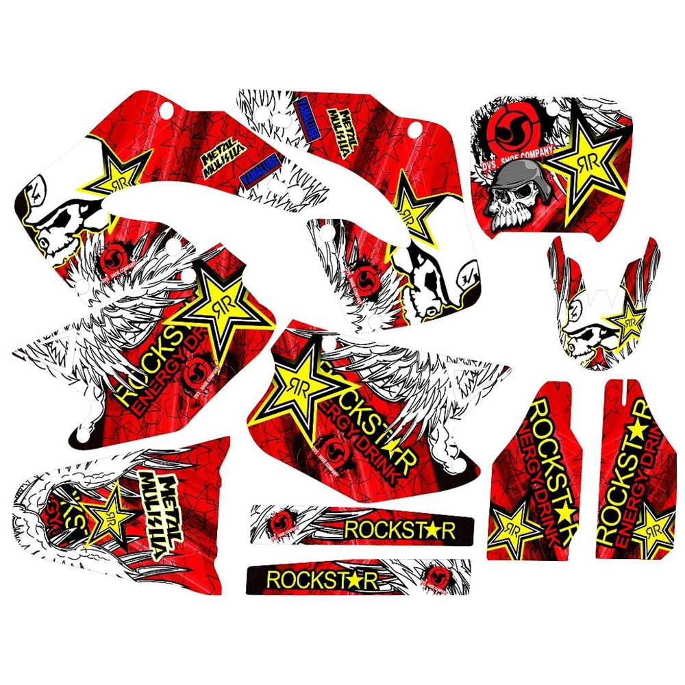 

New Full Graphics Decals Stickers Custom Number Name 3M Bright Stickers Waterproof For HONDA CR125 CR250 2000 2001