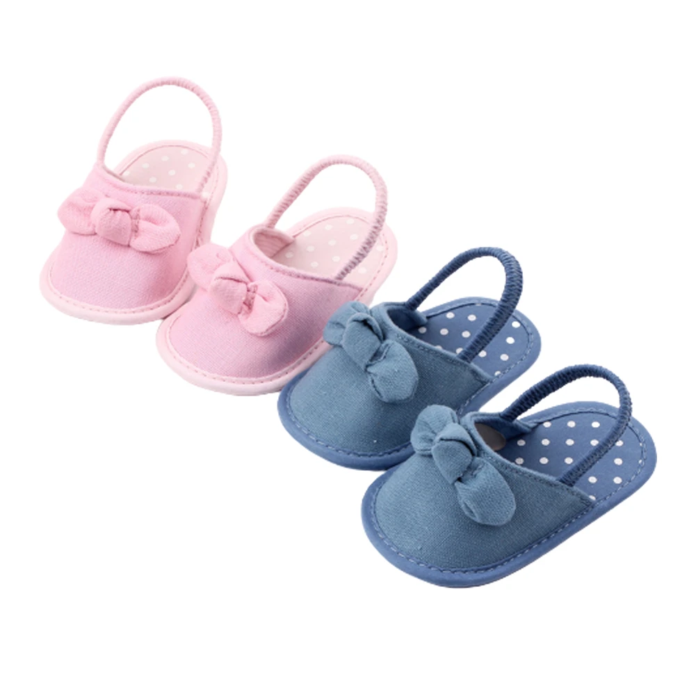 Pudcoco Sandales Antiderapantes Pour Bebe Jolies Sandales Pour Enfants Couleur Unie Blanc Rose Bleu Denim Pour Filles Et Garcons