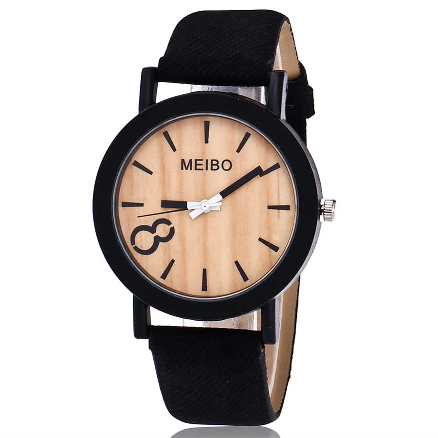 MEIBO Элитный бренд Для женщин часы моделирования деревянной кварцевые мужские часы Повседневное деревянный Цвет часы с кожаным ремешком Relogio Feminino Montre Femme Dropship - Цвет: C