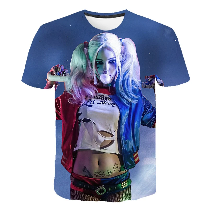 Новый 3D Harajuku Толстовка с рисунком из мультфильма Харли Квинн футболка самоубийц