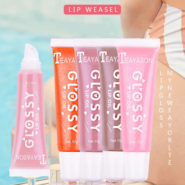 Lipgloss Waterproof Lipstick Liquid Makeup Lip Gloss Color Long Lasting Moisturizer Pink Nude Shimmer Lip Gloss