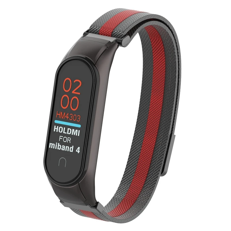 OLLIVAN цветной металлический браслет mi lanese Loop для Xiaomi mi Band 4, браслет на запястье, адсорбционный магнит, браслет mi band 4, стальной, Радужный - Цвет: 1